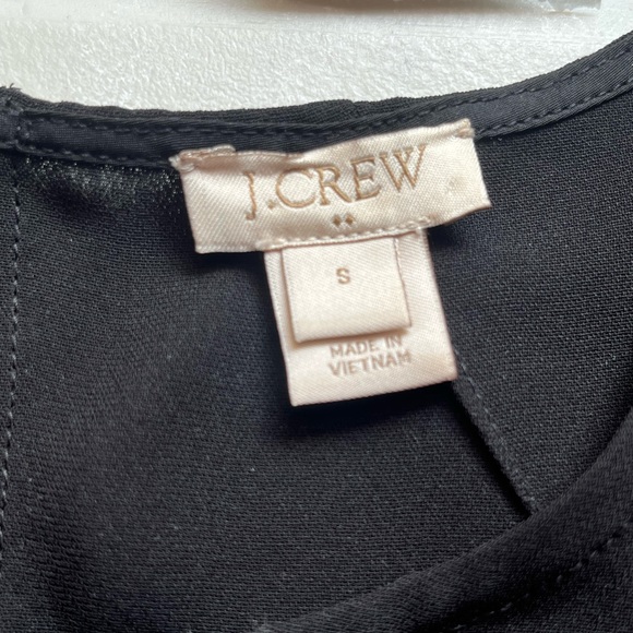 JCrew Black Dress with  Leather Pocket Tee Dress Mini Shift Mini Grunge C9033 S - Picture 9 of 11